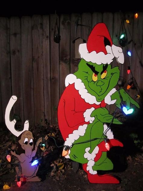 Victory store yard sign outdoor lawn decorations: Grinch Yard Art The Grinch and Max are stealing Christmas ...