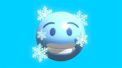 Freezing Cold Emoticon Emoji Or Smiley Buy Royalty Free 3d Model By