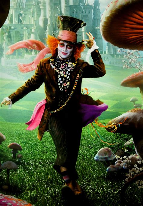 the mad hatter from alice and the bad world of harry potter is dancing in front of mushrooms