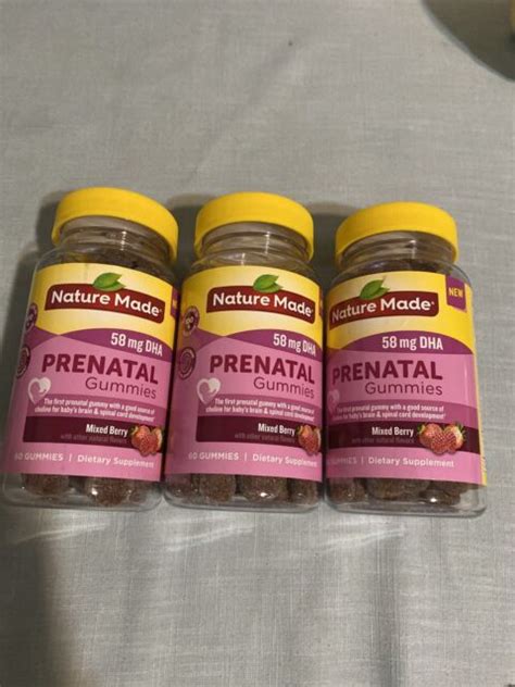 Nature Made Prenatal Gummies 58 Mg Dha Folic Acid Berry Flavor 60 Ct