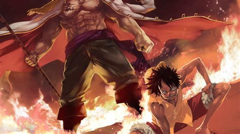 Download 2560x1440 One Piece Monkey D Luffy Whitebeard Edward