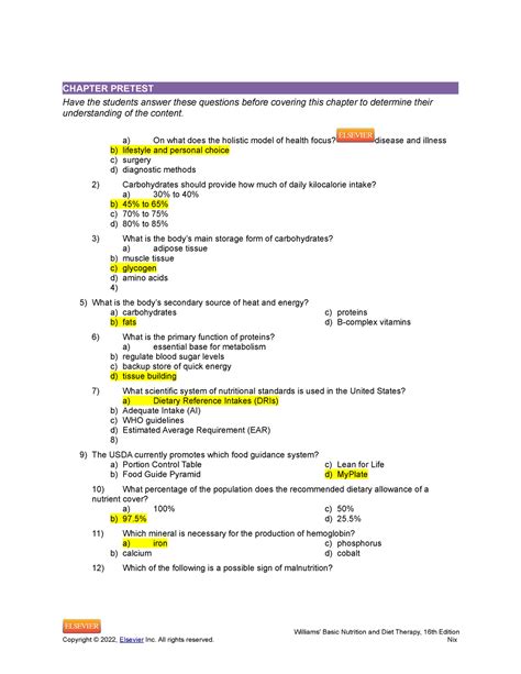 1 Chapter Pretest - CHAPTER PRETEST Have the students answer these