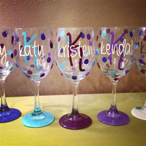 Handpainted Wine Glasses For Wedding Party Cricut
