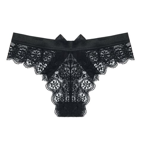 Cinoon Sexy Lacethong Bow Panties Female Floral Lace Women Panties
