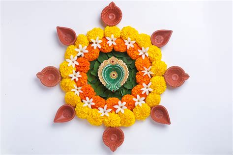 40 Best Ideas For Coloring Diwali Rangoli With Flowers