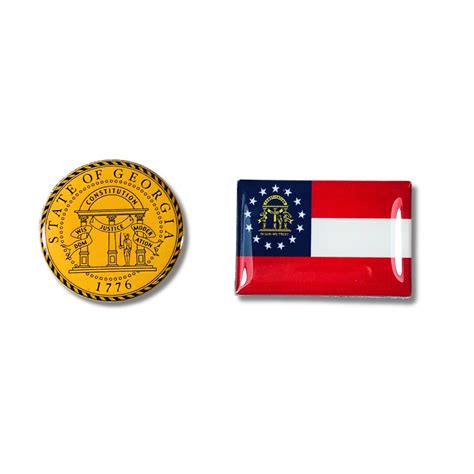 Georgia Pin State Seal And Flags Worldwide Souvenirs Enamel Pins