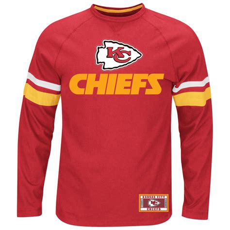 4 colors to choose from. Majestic Kansas City Chiefs Red Power Hit Long Sleeve T-Shirt