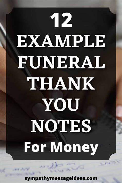 12 Example Funeral Thank You Notes For Money Sympathy Message Ideas