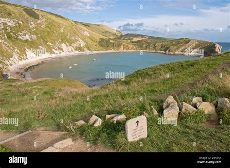 On The South West Coast Path Approaching Lulworth Cove And Bindon Hill