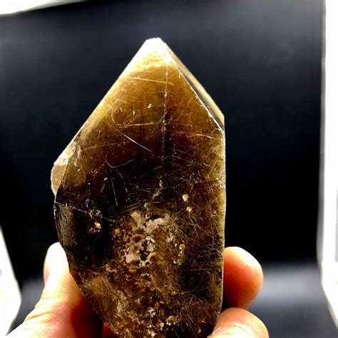 Crystal Natural Clear Golden Titanium Crystal Quartz Specimen Etsy Uk