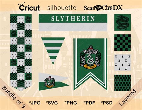 Slytherin Quidditch Bundle Clipart Quidditch SVG Cut File Etsy