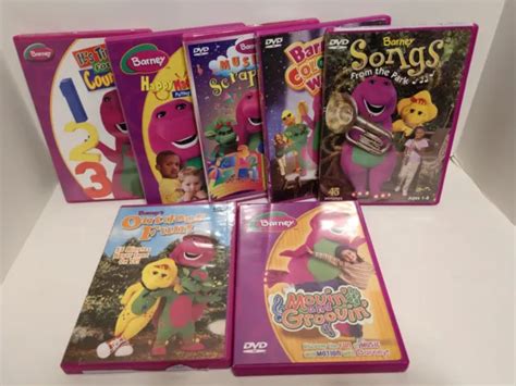 Barney The Purple Dinosaur Dvd Lot Of 7 Children Toddler