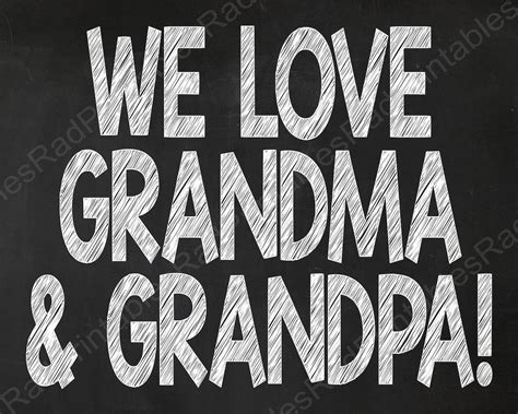 We Love Grandma And Grandpa Sign Instant Download Printable Etsy