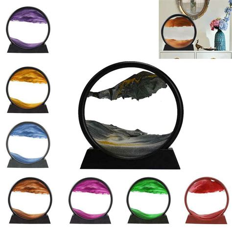 Buy Hzcg 3d Dynamic Moving Sandmoving Sand Art Picture Round Glass 3d