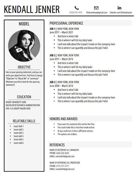 Resume And Cover Letter Template Microsoft Word Document Etsy