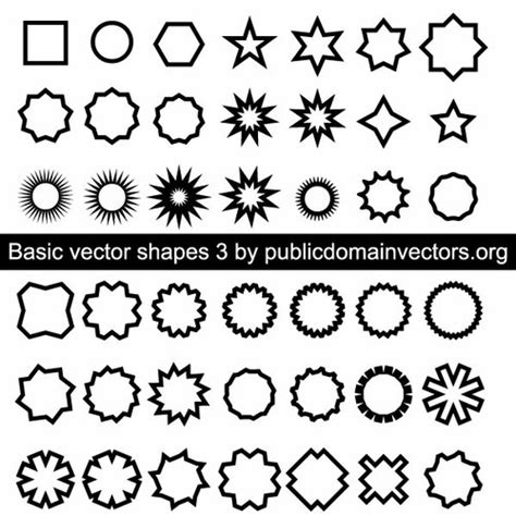 Basic Vector Shapes Pack 3 Public Domain Vectors