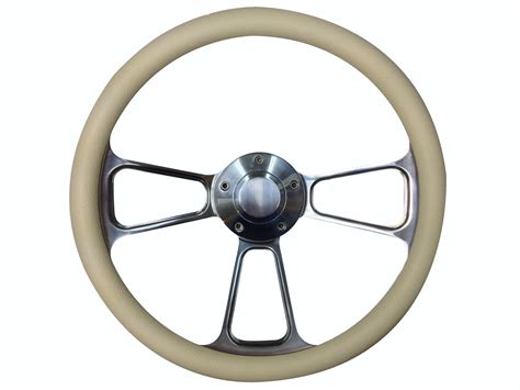 14 Foreversharp Billet Aluminum Cream Half Wrap Muscle Steering Wheel