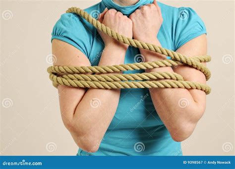 Woman Bound With Rope Stock Image Image Of Captive Arms