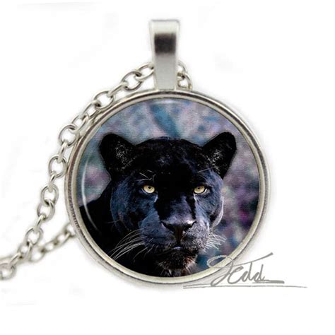 Black Panther Necklace Cat Pendant Animal Nature Picture Photo Art