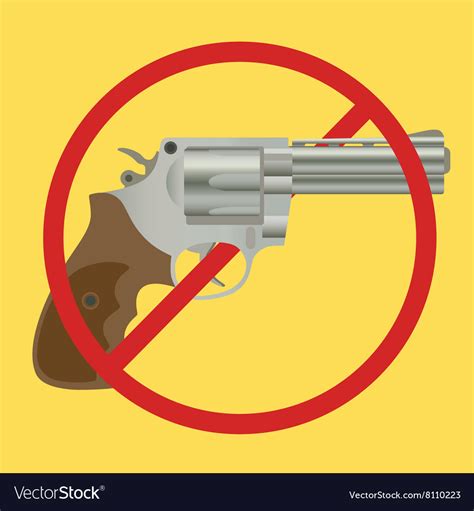 No Gun Ban Control Pistols With Ban Sign Vector Image