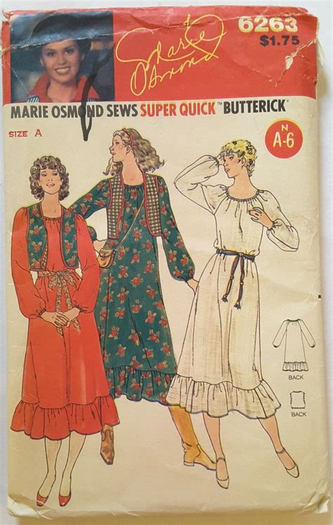 butterick 6263 vintage 80s marie osmond misses dress etsy vogue sewing patterns butterick