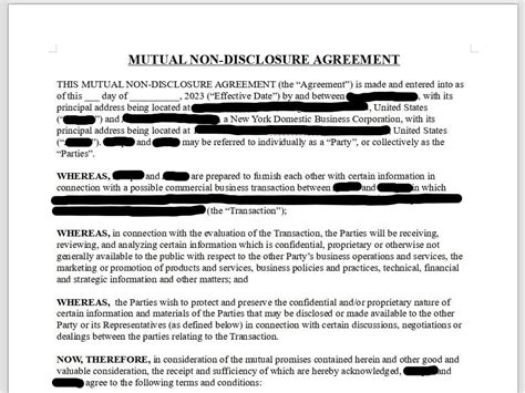 A Legally Binding Comprehensive Non Disclosure Agreement Nda Drafted