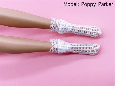 C020 White Lace Handmade Doll Socksfor 12 Fashion Dolls Etsy