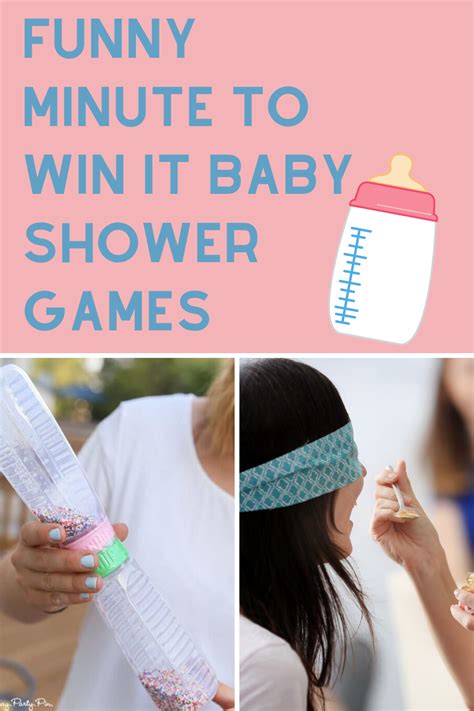 Funny Minute To Win It Baby Shower Games Peachy Party Games Funny