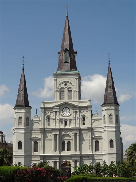 The Saint Louis Cathedral Jackson Square In The French Quarter In New