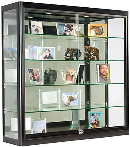 black wall showcases square cabinet  depth