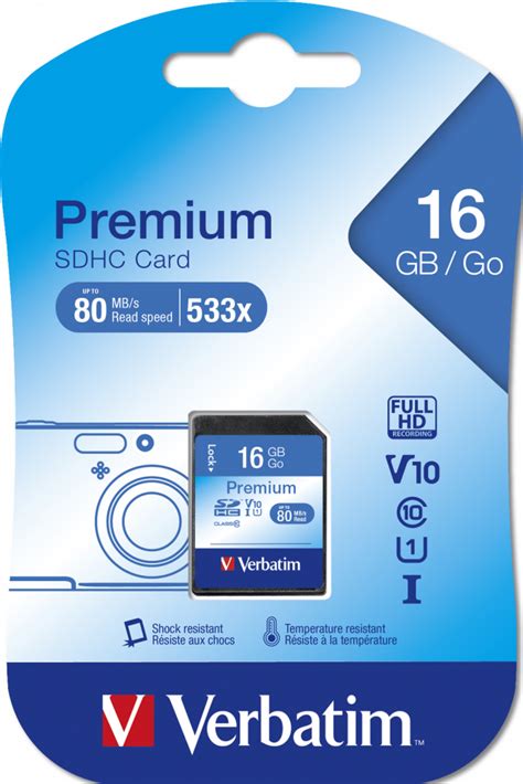 Verbatim 43962 Premium U1 Sdhc 16gb Memory Card