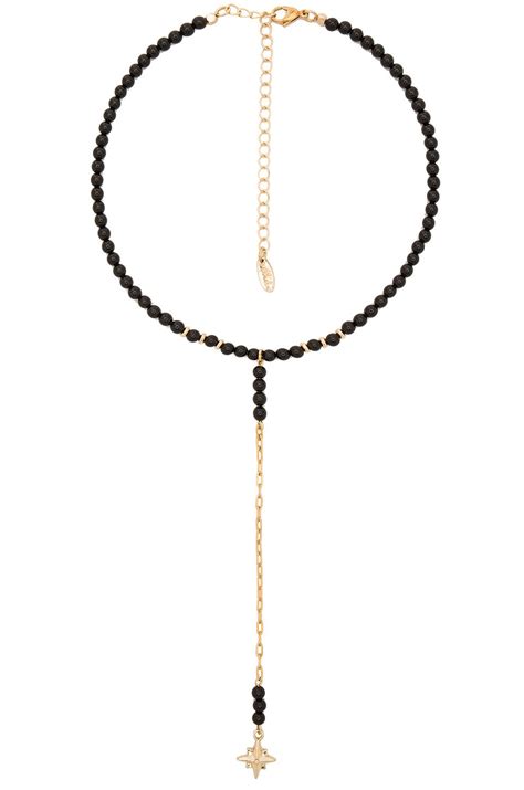 Ettika Beaded Drop Necklace In Onyx From Beaded Bracelets