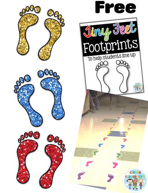 Free Feetfootprint Templates For Lining Up From Clever Classroom