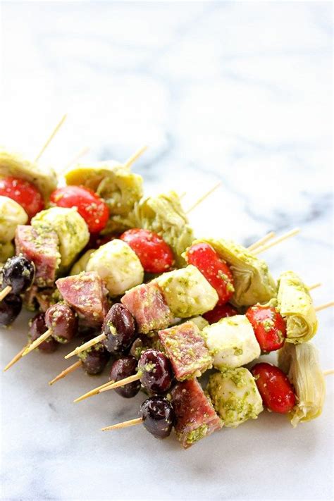 Easy Antipasto Skewers Recipe Antipasto Skewers Bbq Appetizers