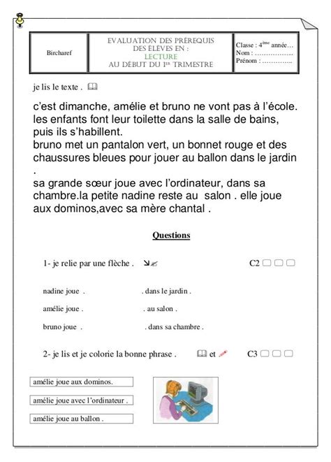 Imprimer Exercices De Français 4Ème Primaire Pics Bts Cpi