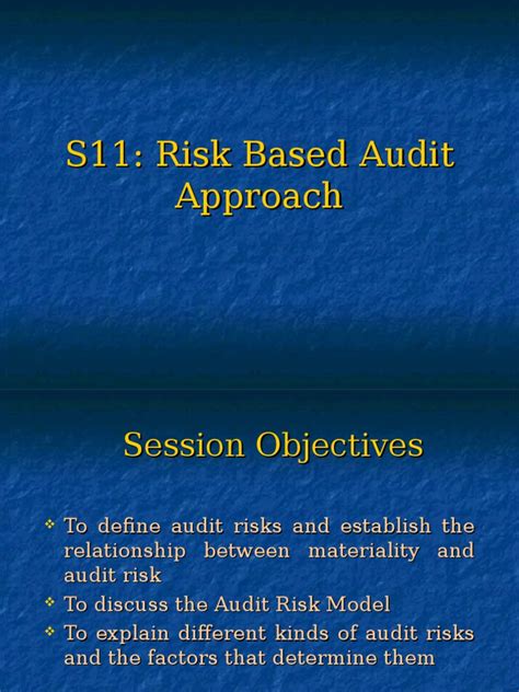 S11 Risk Based Audit Approach Pdf Risk Audit