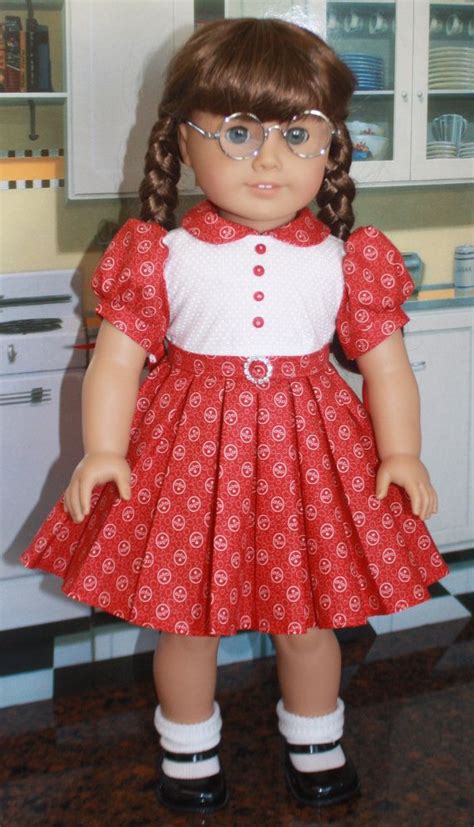 American Girl Pleated Dress In Red And White By Ruthielovestosew Sewing