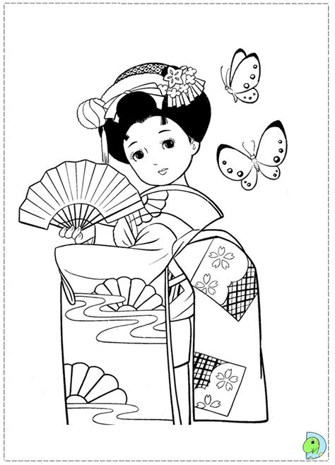 japanese woman coloring page coloring pages