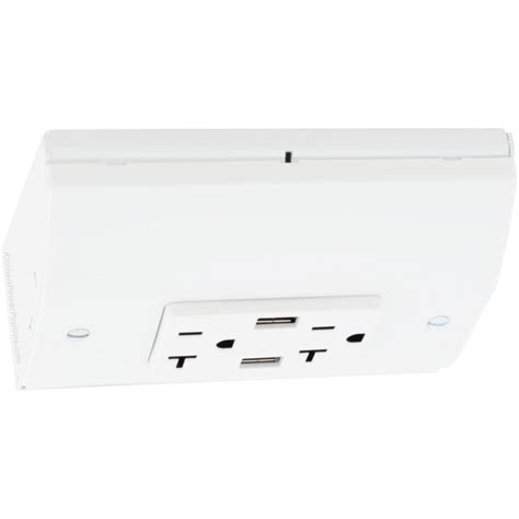 Under Cabinet Power Box 20a Outlet 2 Usb A Charging Ports White