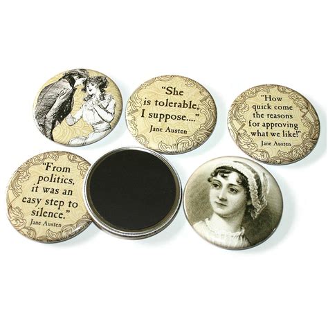 Jane Austen Magnets Set Of 6 Large Fridge Magnets Etsy