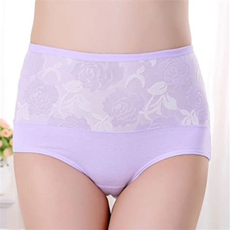 Women High Waist Cotton Plus Size Briefs Healthy Sexy Panties Underwear Seamless Panties