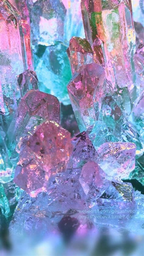 Purple Crystals Mystic Glow Wallpaper Crystal Aesthetic Crystal