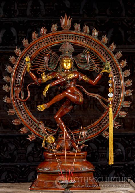 Brass Graceful Dancing Form Of Lord Shiva Nataraja Statue With Fiery Arch 41 61bs50z Hindu