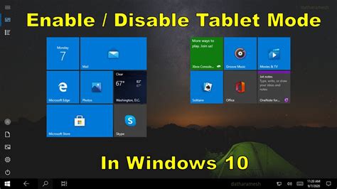 How To Enable Disable Tablet Mode In Windows 10 Youtube