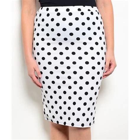 shop the trends white and black polka dot pencil skirt pencil skirt outfits plus size long