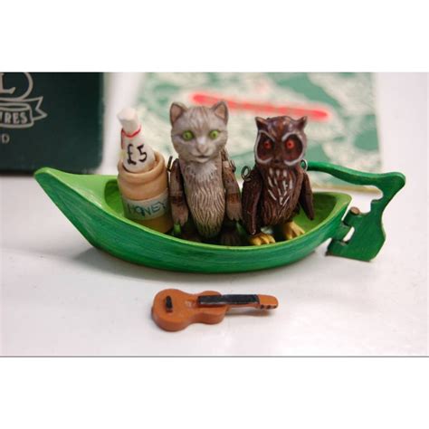 Collectable Hantel Pewter Victorian Miniature Owl And Pussycat In Boat