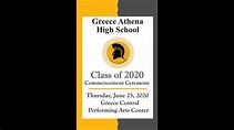 Greece Athena High School Commencement Ceremony June 25th, 2020 - YouTube