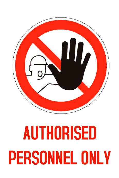 Authorised Personnel Only Template Postermywall
