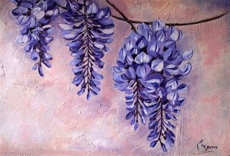 Wisteria Flowers Oil Painting On Canvas Painting Картины маслом