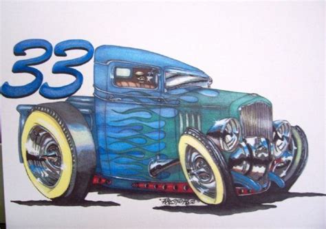 33 Chevy Ratster Hot Rod Rat Fink Monster Wierdo Art Art Cars Automotive Art Car Cartoon